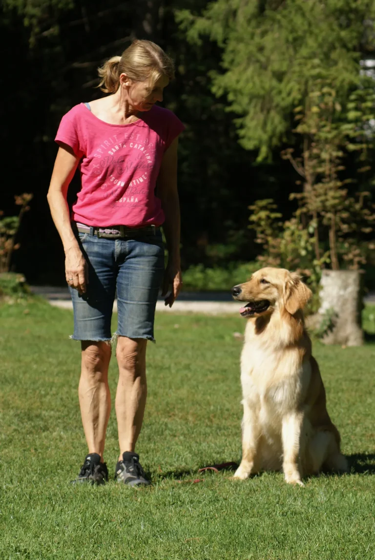 Frauchen und Hund im Begleithundekurs