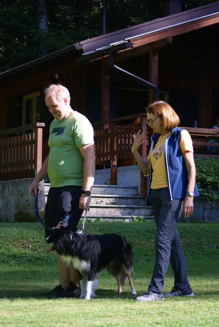 Hund und Herrchen im Junghundekurs